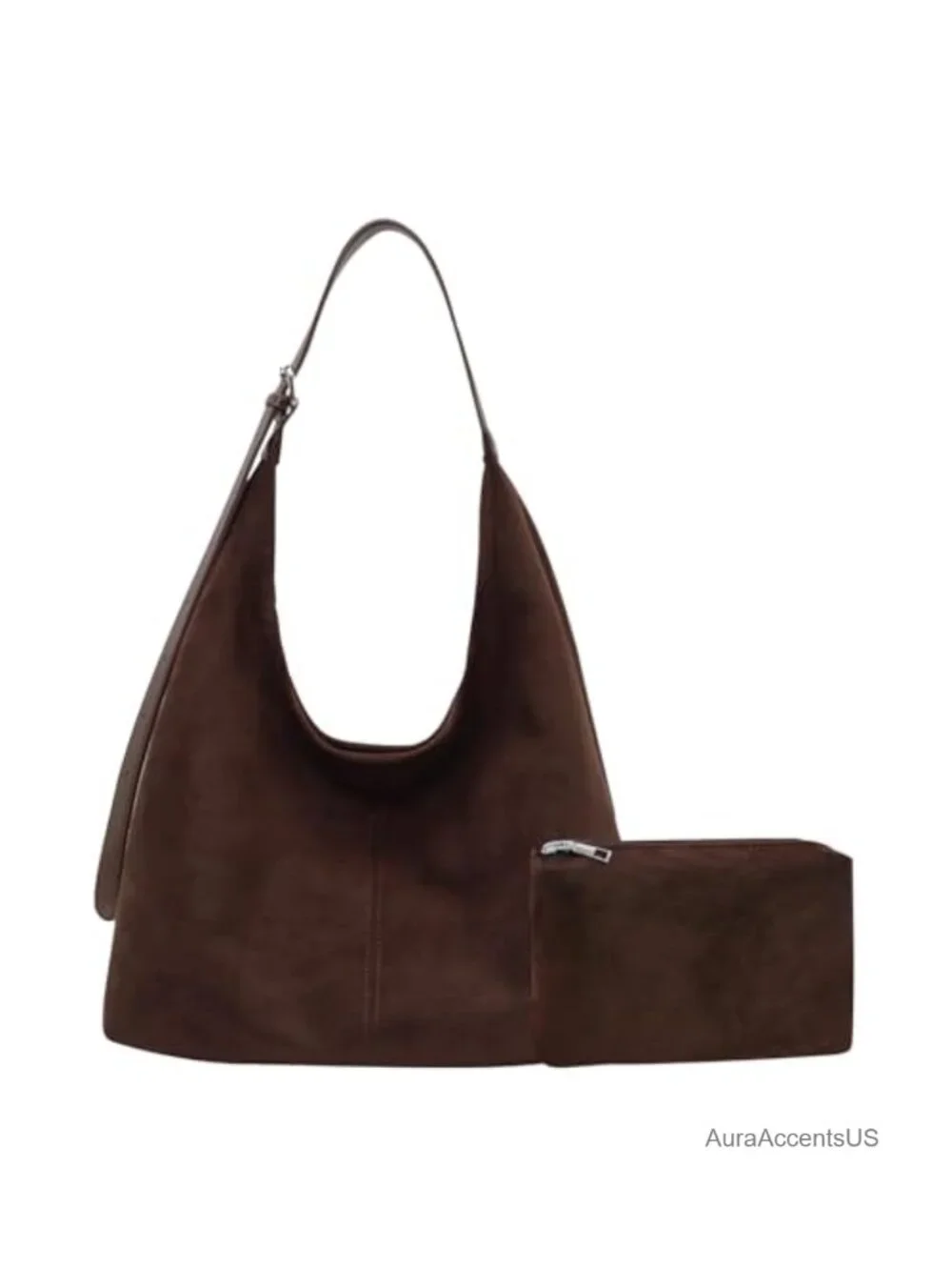 Women Suede Hobo Bag Tote Shoulder Crossbody Faux Suede Purse Adjustable Strap